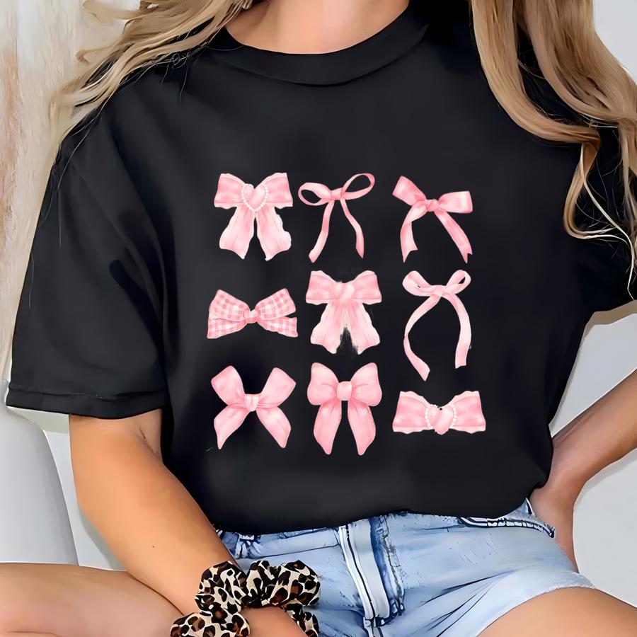 Coquette Bows Unisex Heavy Blend™ Crewneck Sweatshirt, Girly Crewneck, Coquette Sweater, Cottagecore Sweatshirt, Girly Things T-shirt