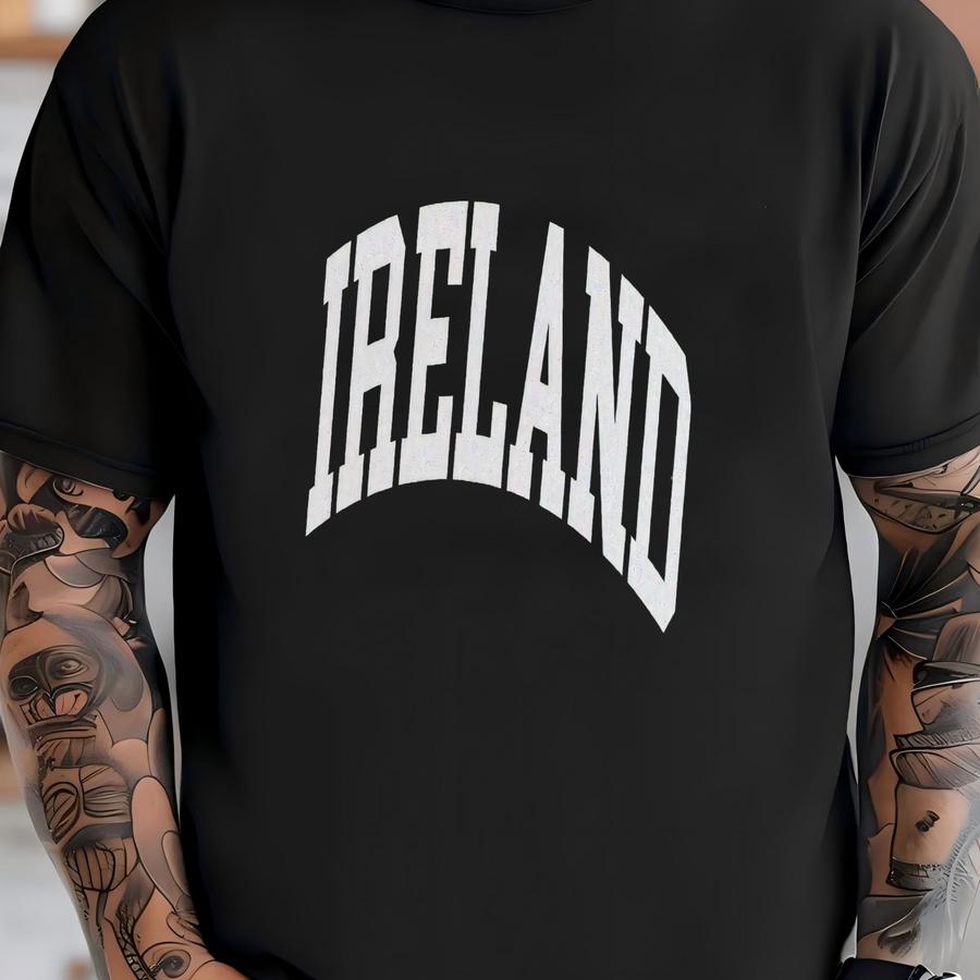 Ireland Sweatshirt St Patricks Day Shirt Retro Aesthetic Style Varsity Ireland Crewneck Custom Option St Pattys Day Sweatshirt Unisex T-shirt