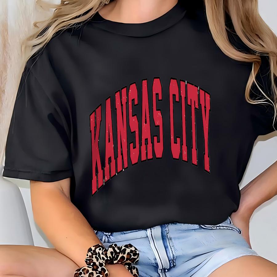 Women's Kansas City Football Crewneck, Kansas City Retro Football Sweatshirt, Kansas City Football Clothing, Kansas City Football Sweater T-shirt