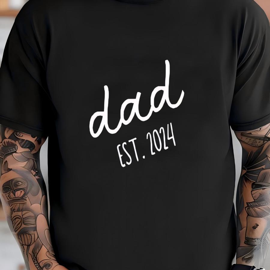 Personalized Dad Est Year T Shirt, Father's Day Gift Tshirt, Custom Children Names On Sve, Childs Names On Arm, Est Date Daddy Sweatshirt T-shirt