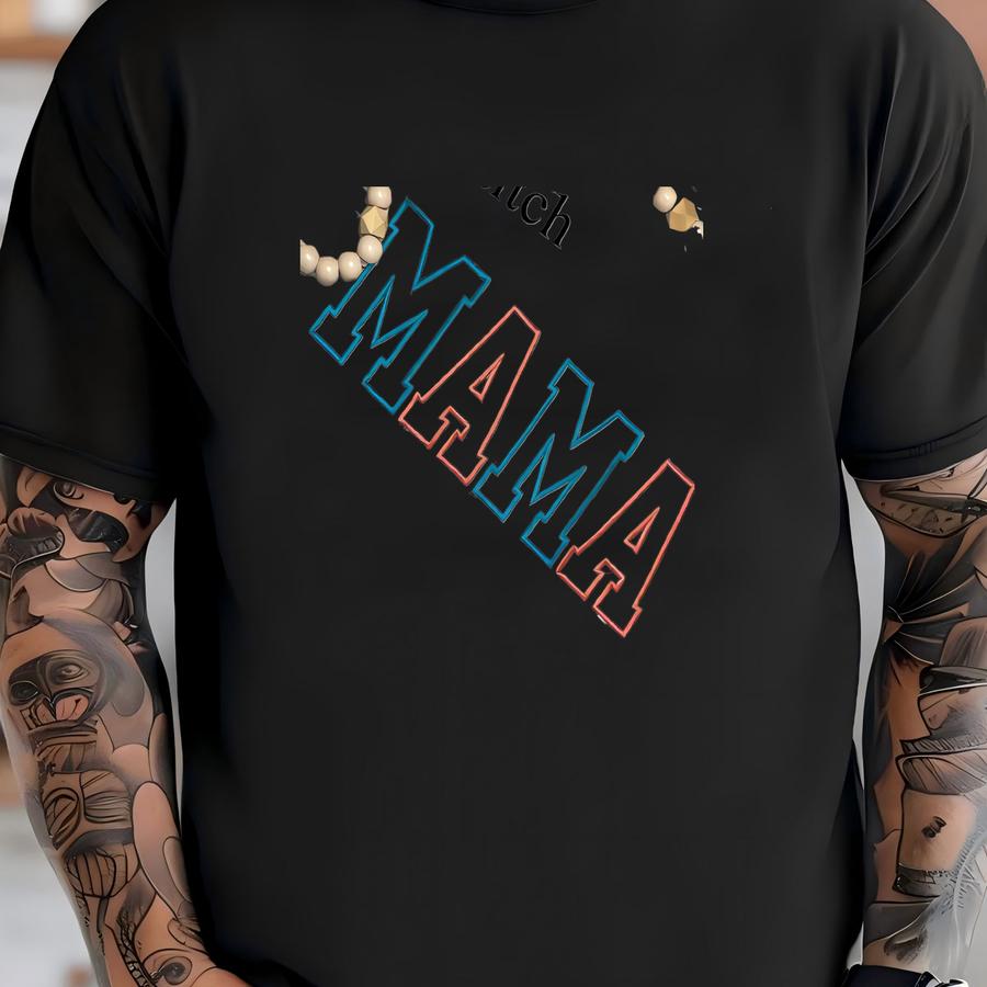 Multi-color Stitched Mama Tee, Boy Mom, Girl Mom, Mama, Pink, Turquoise, Women's Gift, Girl Gift, Mother's Day Gift, Birthday Gift T-shirt