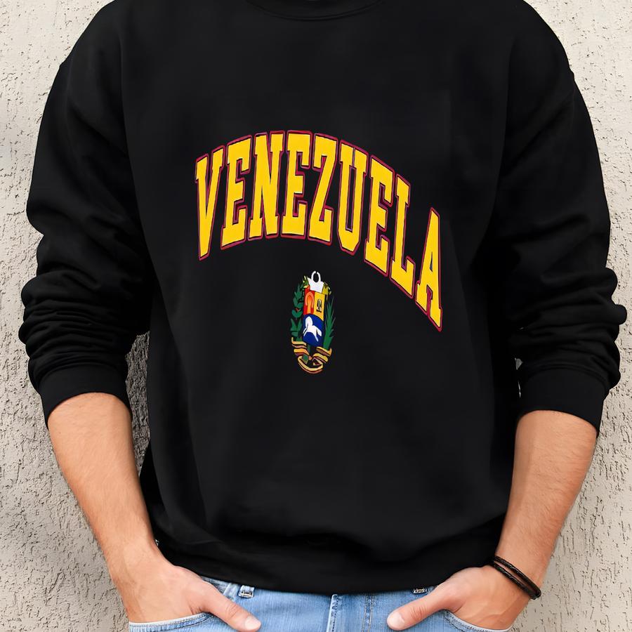 Venezuela Sweatshirt, Coat Of Arms Of Venezuelan Sweater, Cozy Crewneck Unisex Sweatshirt