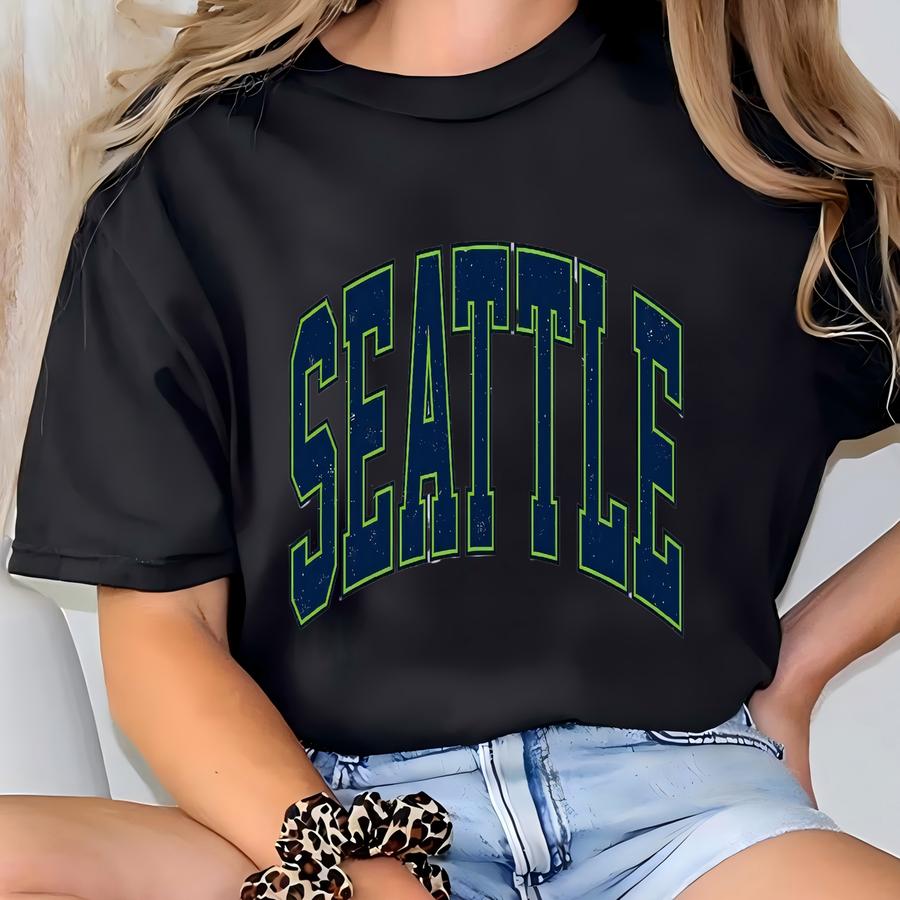 Women's Seattle Football Crewneck, Seattle Retro Football Sweatshirt For Women, Seattle Football Gift, Seattle Football Sweater T-shirt