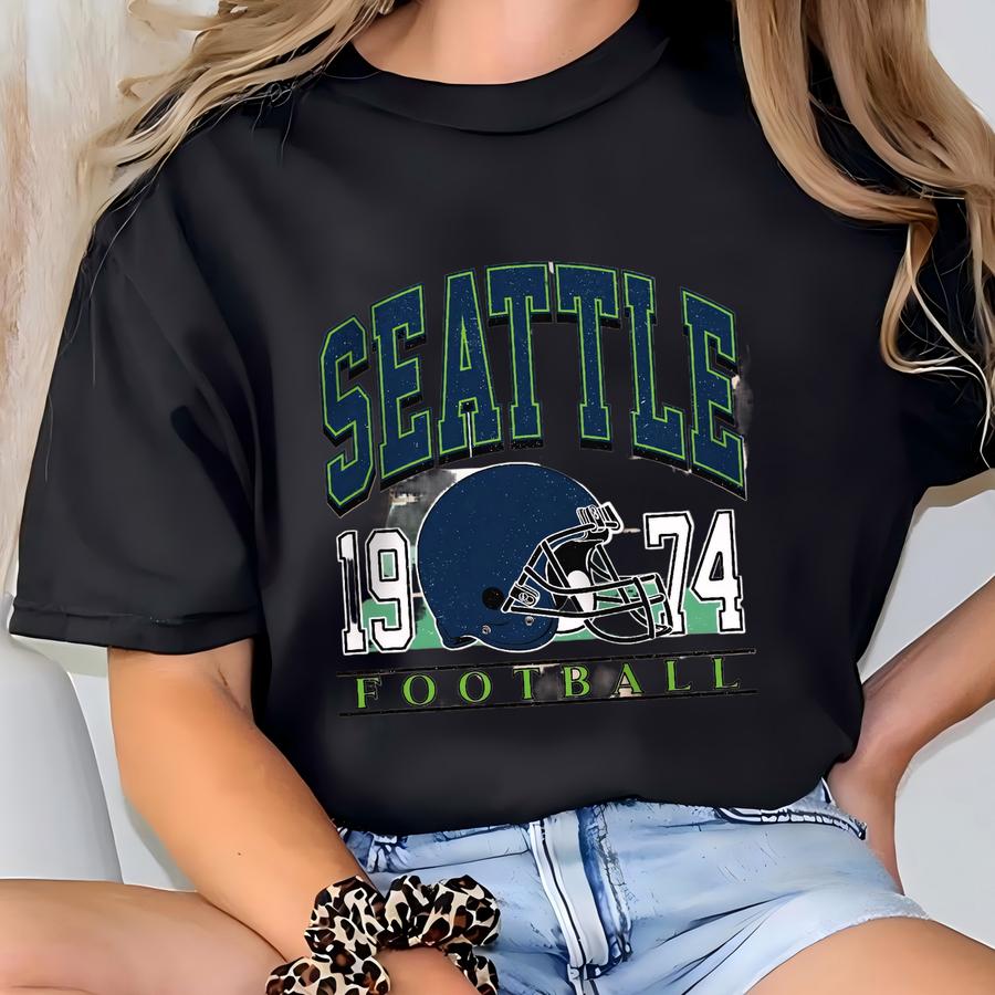 Classic Seattle Football Sweatshirt, Seattle Football Sweatshirt For Her, Seattle Vintage Football Crewneck, Seattle Gift For Women T-shirt