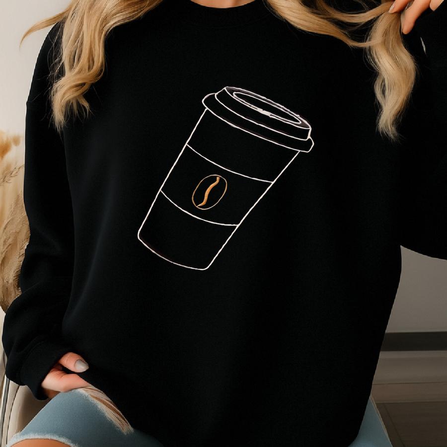 Coffee Cup Sweatshirt , Coffee Bean, Mocha, Latte, Capuccino Sweatshirt
