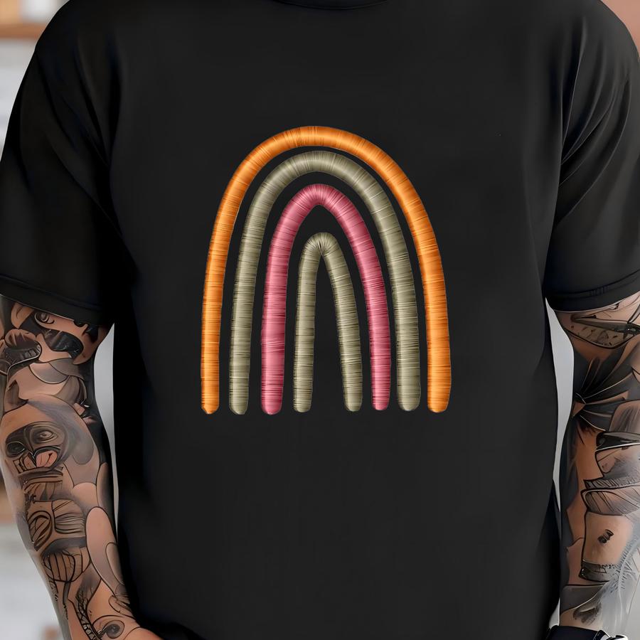 Simple Boho Rainbow Y Design - Rainbow Machine Y Design - Cute Boho Y - Vintage Rainbow - Pes, Dst T-shirt