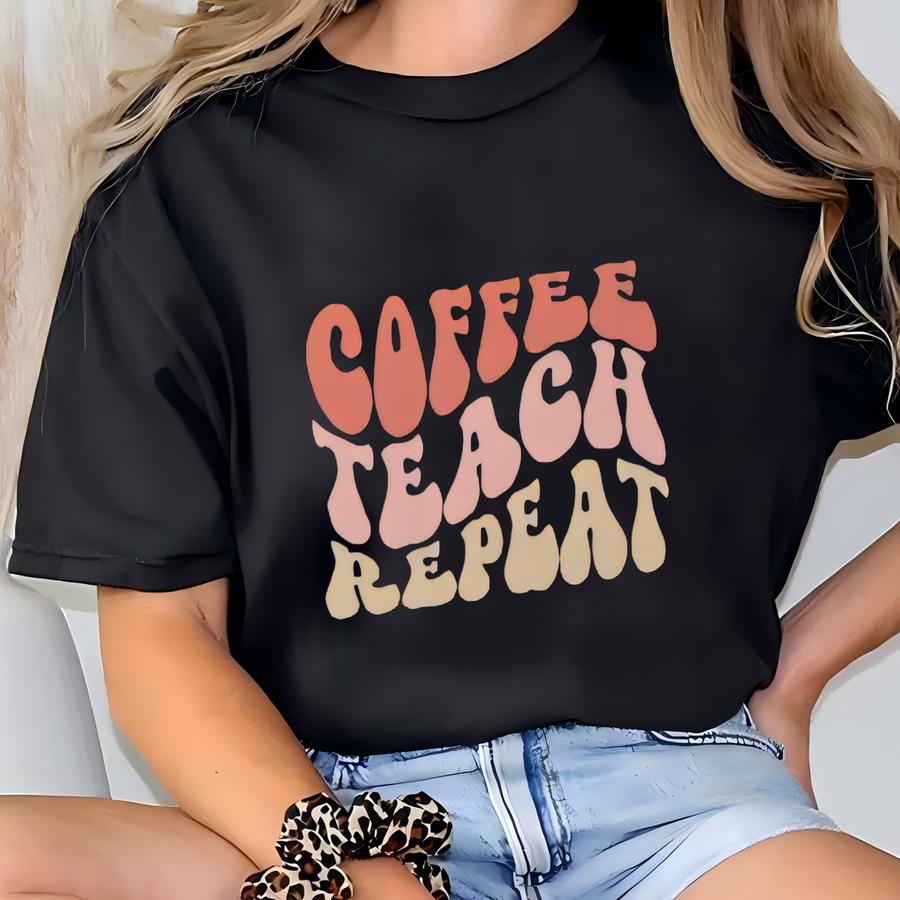 Coffee Teach Repeat Large Organic Tee T-shirt