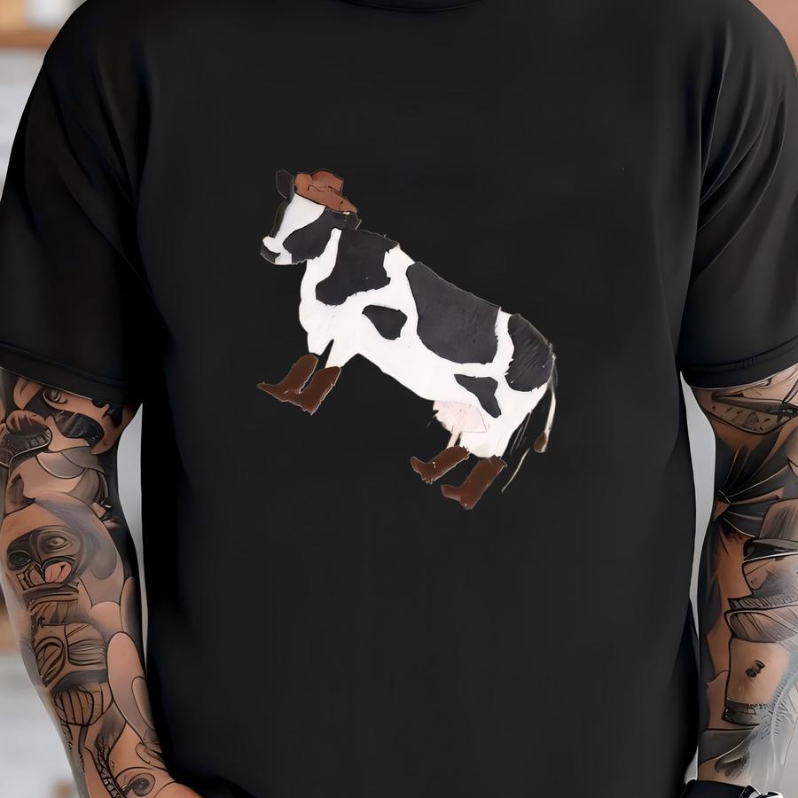 Cow In Boots Sweatshirt, Cow Heart Sweatshirt, Cute Sweatshirts For Women Men, Crewneck, Cowinb-c-97 T-shirt