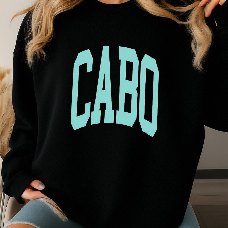 Cabo Sweatshirt ® Garment Dyed Cabo Crewneck Vintage Aesthetic Minimalist Loungewear Cabo Mexico Premium Sweatshirt Sweatshirt
