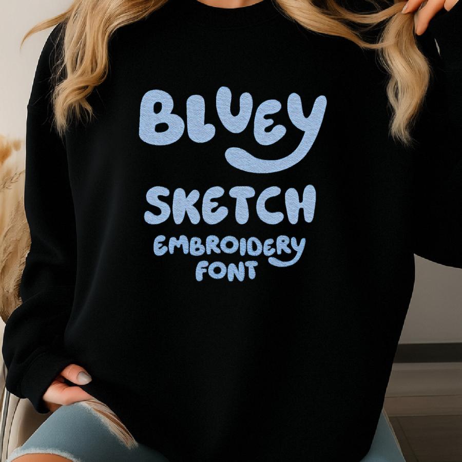 Bluey Sketch Y Font - Quick Fill Y Font - Sketch Fill Font - Bluey Y - Birthday Font, Cartoon Font, Bx Sweatshirt