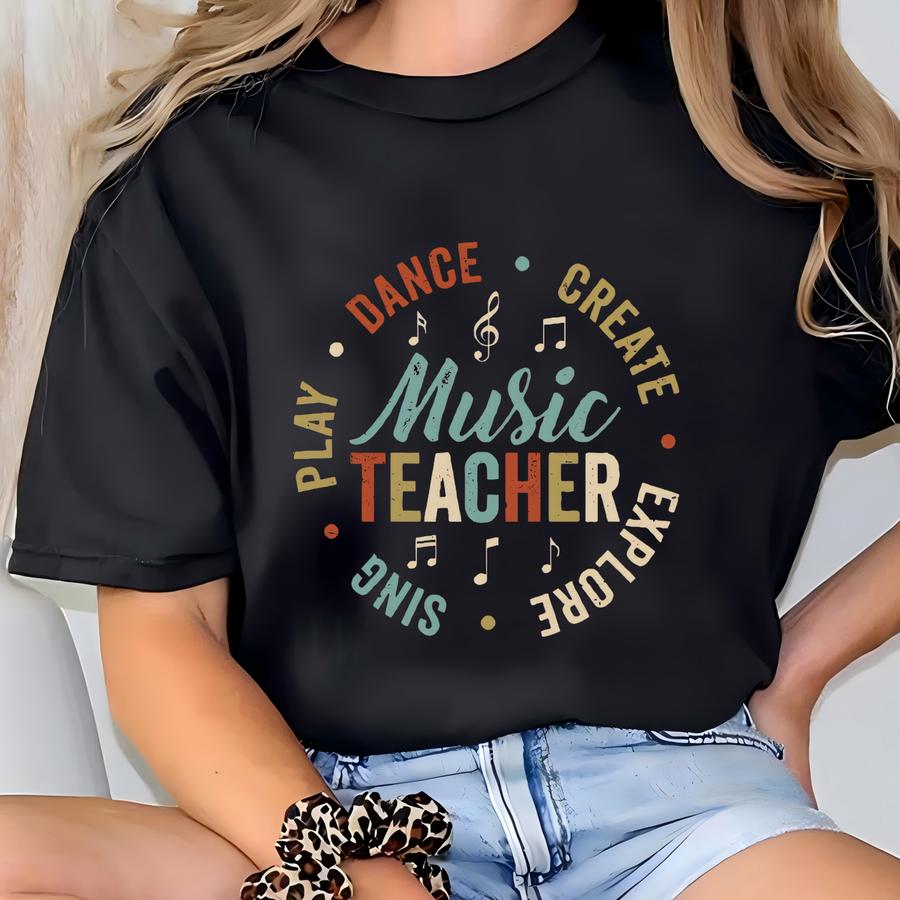 Music Teacher Shirt, Best Music Teacher Shirt, Music Teacher Gift, Teacher Appreciation, Music Lover Shirt, New Music Teacher, Teacher Life T-shirt