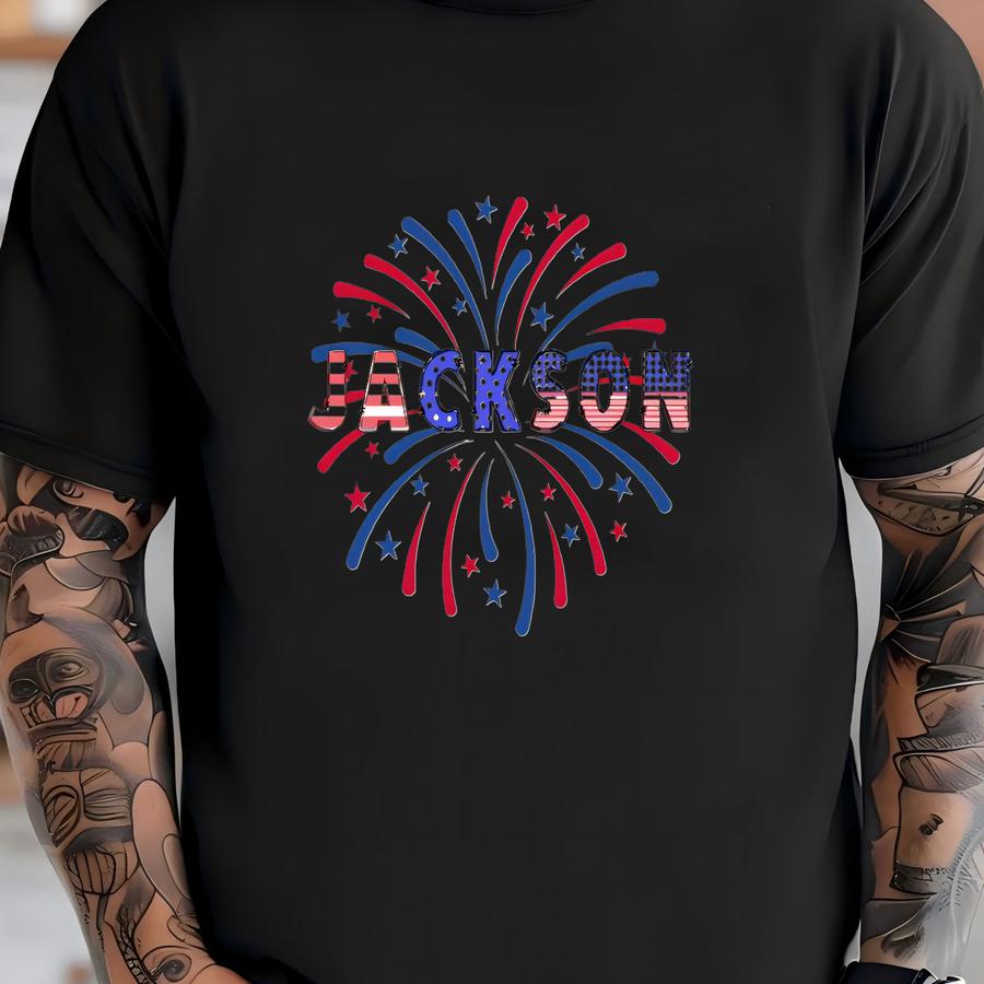 Custom 4th Of July Kids T Shirt, Personalized Patriotic Gift Tshirt, Fourth Of July Kids Tee, Customized Baby Name Bodysuit, Toddler Hoodie T-shirt