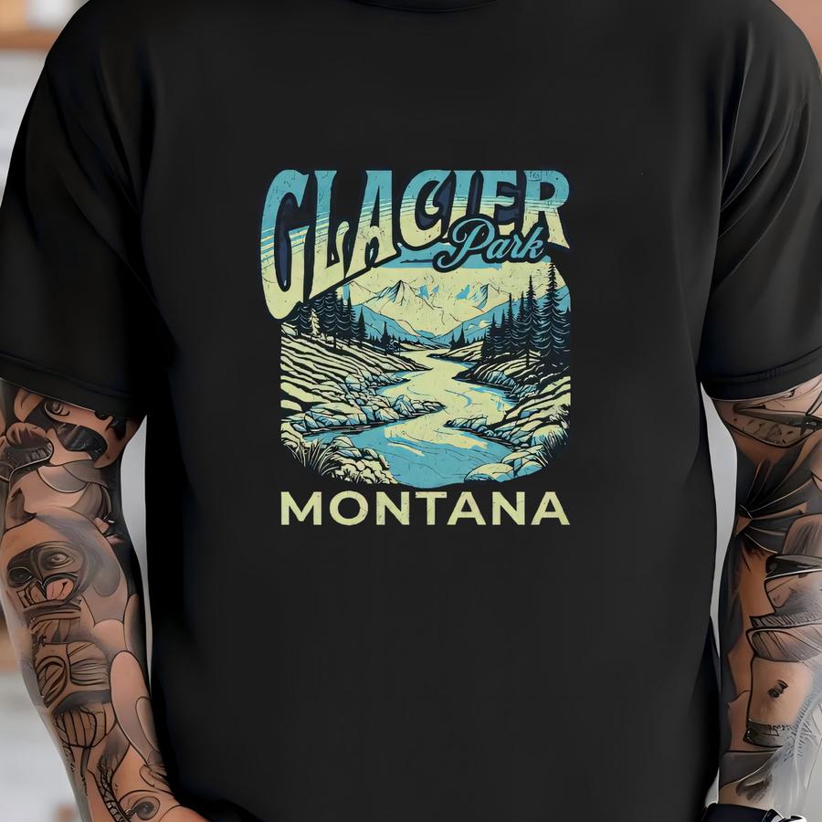 Glacier National Park Tee, National Park Hoodie, Vintage Cowgirl Hoodie, Cowgirl Shirt, Western Graphic Tee, Montana Shirt, Cowgirl Gift T-shirt