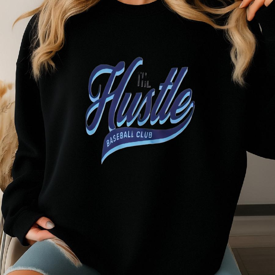 Unisex 'the Hustle Baseball Club' Short Sve Tee Sweatshirt