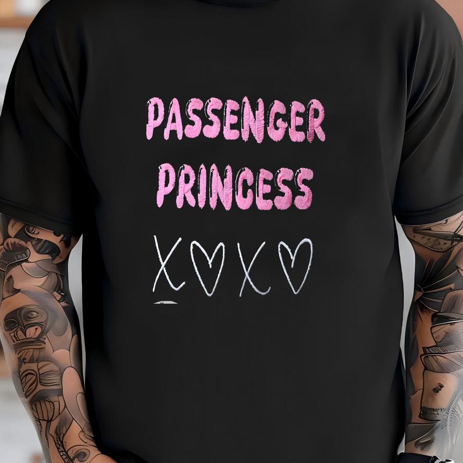 Passenger Princess Sweatshirt, Trend, Driving, Pink, Crown, Loungewear T-shirt