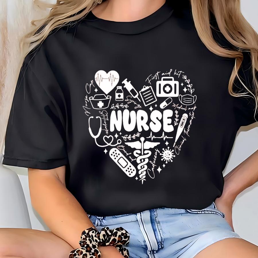Nurse Heart Shirt, Nurse Life Shirt, Gift For Nurse, Student Nurse Shirt, Nursing School Shirt, Nurse Day Shirt, Nurses Week Gifts,nurse Tee T-shirt