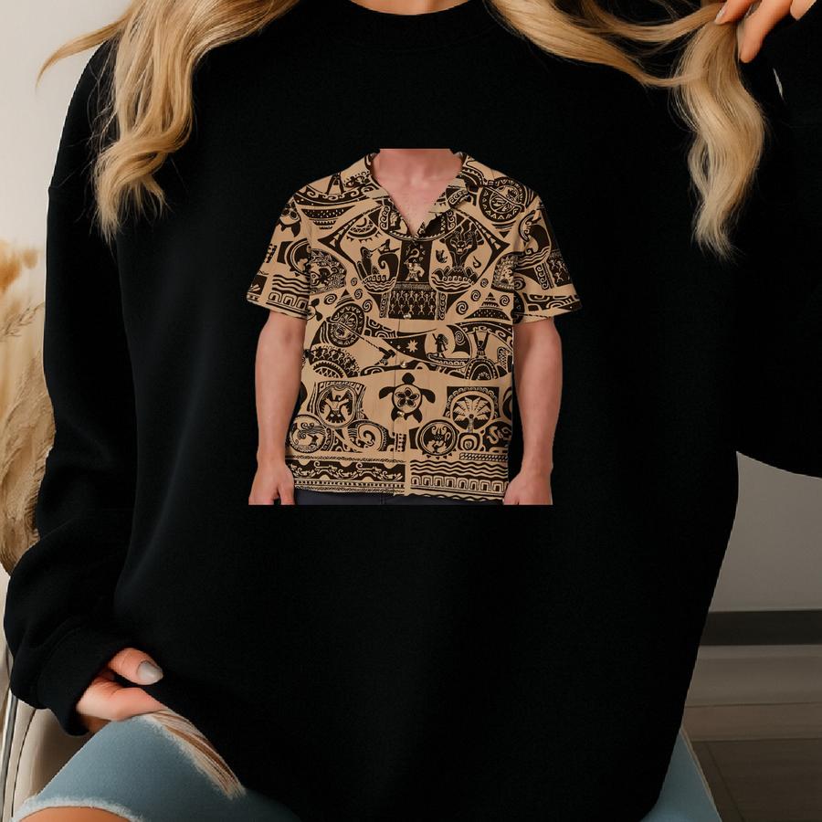 Moana Hawaiian Shirt Moana And Maui Aloha Shirt, Moana Princess Vacation Shirt, Family Trip Shirt, Holiday Hawaiian Shirt Sweatshirt
