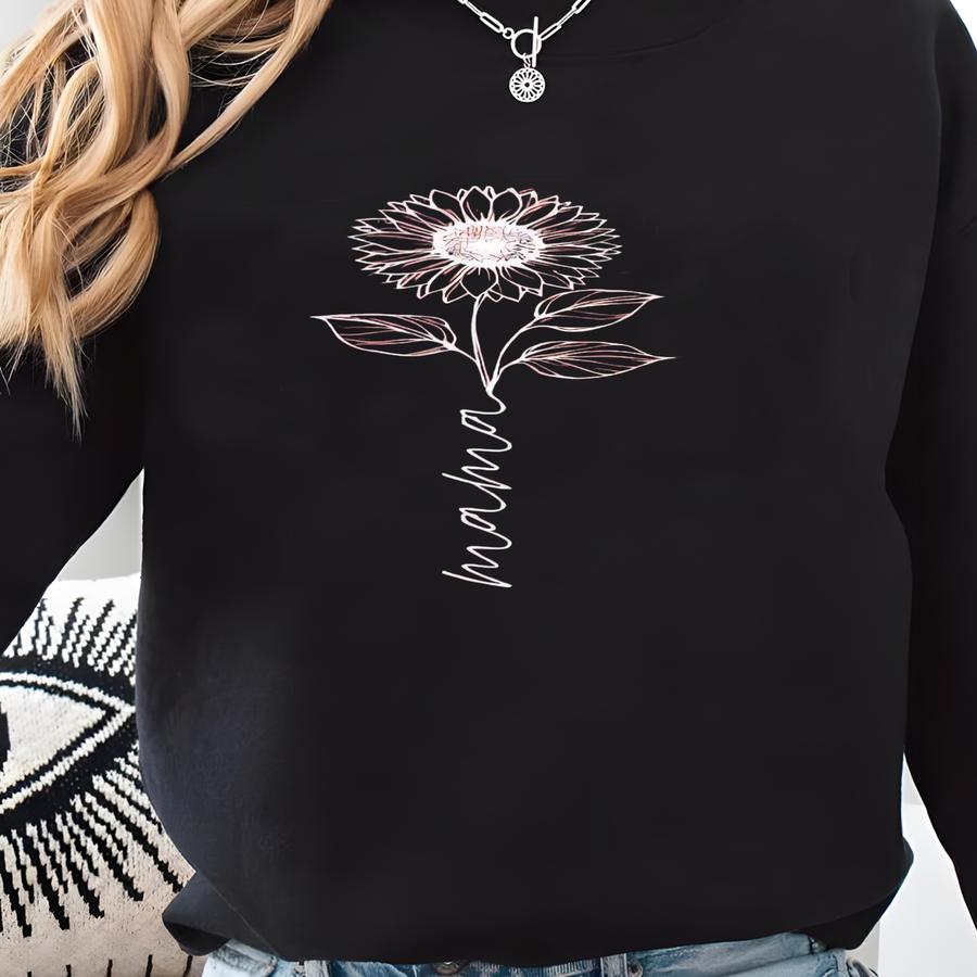 Personalize Suower Mom Gift Sweatshirt, Cute Mothers Day Gift, Mama Sweatshirt, Mom Shirt, Mama Crewneck, New Mom Announcement Shirt Sweatshirt