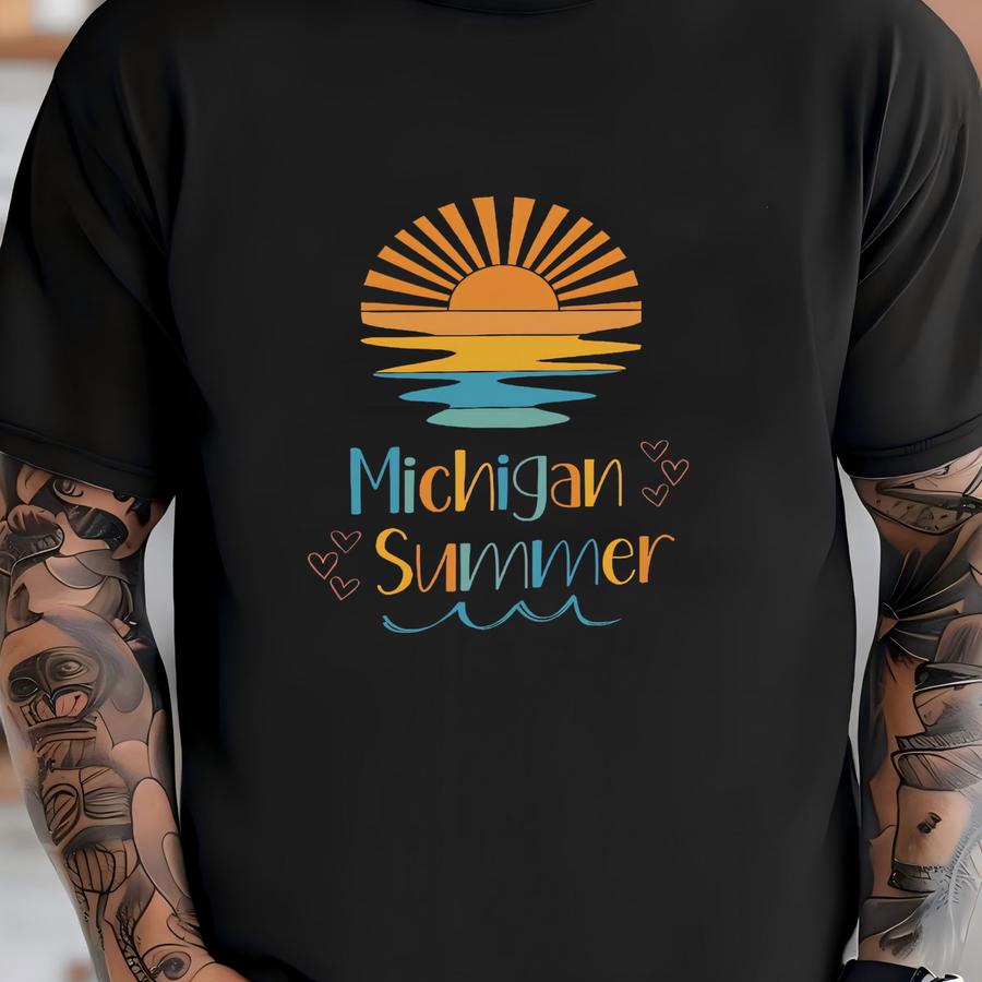 Michigan Garden Flag, Summer Michigan Flag, Michigan Flag, Michigan Yard Flag, Summer In Michigan, Retro Michigan, Michigan Gift T-shirt