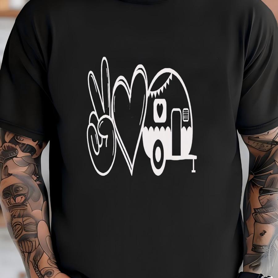 Peace Love Camping Shirt, Peace Love Camping Tee, Camping Gift, Gift For Camper, Girl Who Loves Camping, Camping Fan, Camping T Shirt T-shirt