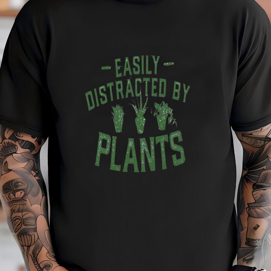 Easily Distracted By Plants Funny Women's Hoodie T-shirt