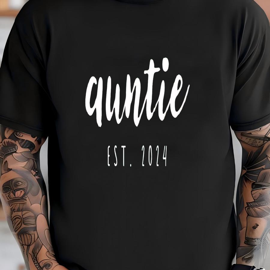 Personalized Auntie Est. 2025 T Shirt For Aunt, Custom Aunt Birthday Gift Tshirt, Mother’s Day Gift Sweatshirt For Aunt, Cool New Aunt Gifts T-shirt