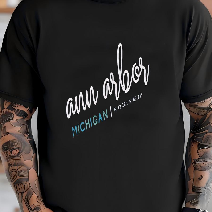 Script Ann Arbor Shirt, Ann Arbor Shirt, Ann Arbor T Shirt, Grunge Ann Arbor Shirt, Ann Arbor Gift, Ann Arbor Tee, Retro Ann Arbor Shirt T-shirt
