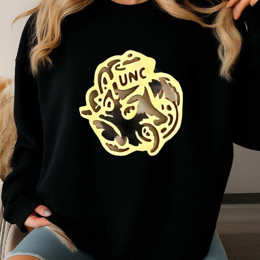 New! Unc Gift Rameses Gold Stud Earrings- Go Heels! Unc Gift, Hypoallergenic Earrings, Officially Licensed, Gold Stud Earrings Sweatshirt