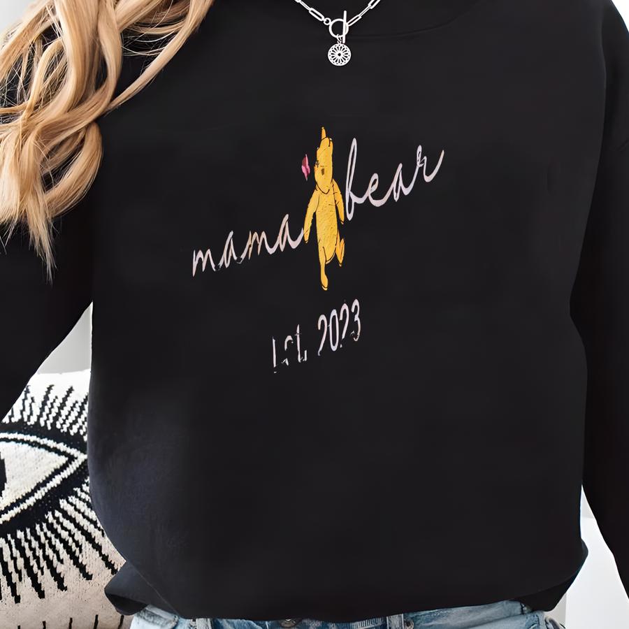 Mama Bear Crewneck Sweater| Mama Bear Winnie Shirt For Birthday Party Matching Family Shirt Sweatshirt