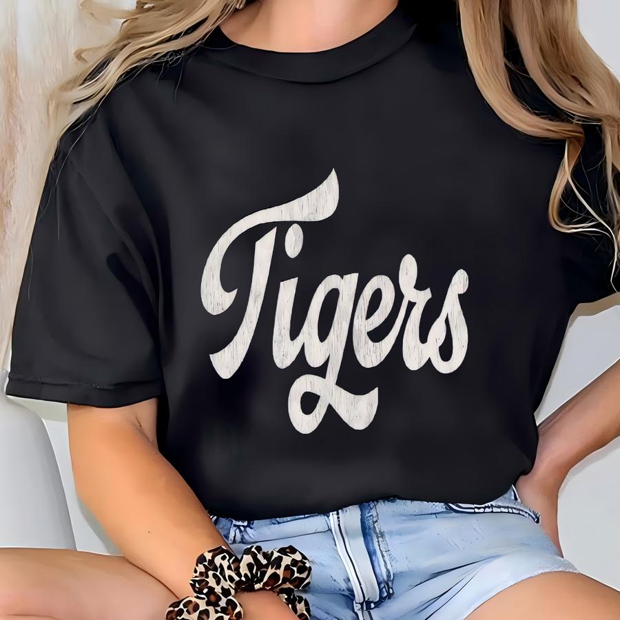 Tigers Tshirt Black Tigers Shirt Soft Triblend Tigers Mascot Tee Tigers Game Day Tigers School T Shirt T-shirt