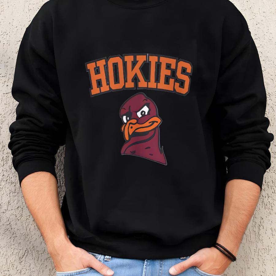 Virginia Tech Hokies Sweatshirt, Hokiebird Football Crewneck Sweatshirt