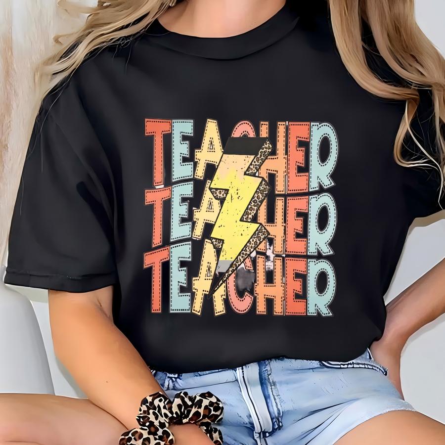 Teacher Lightning Bolt Shirt, Back To School Teacher Shirts, Teacher Appreciation Shirt, Teacher Gifts, Custom Teacher Shirt, Xmas Gift Idea T-shirt