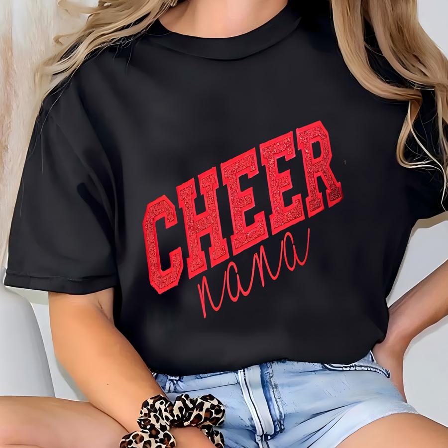 Personalized Cheer Mom Shirt| Custom Team Hoodie | Cheer Mom Bow Shirt | With Kids Name On Sve | Cheerleading Shirt T-shirt