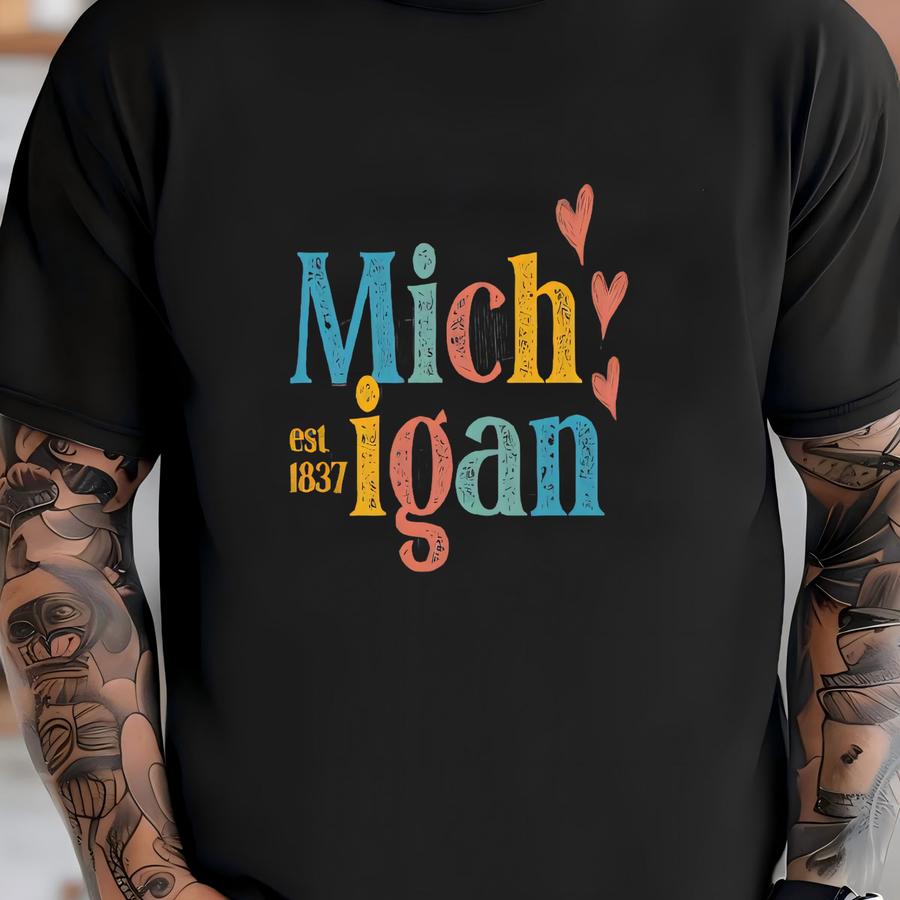 Vintage Michigan Short Sve T Shirt, Retro Grunge Tee T-shirt