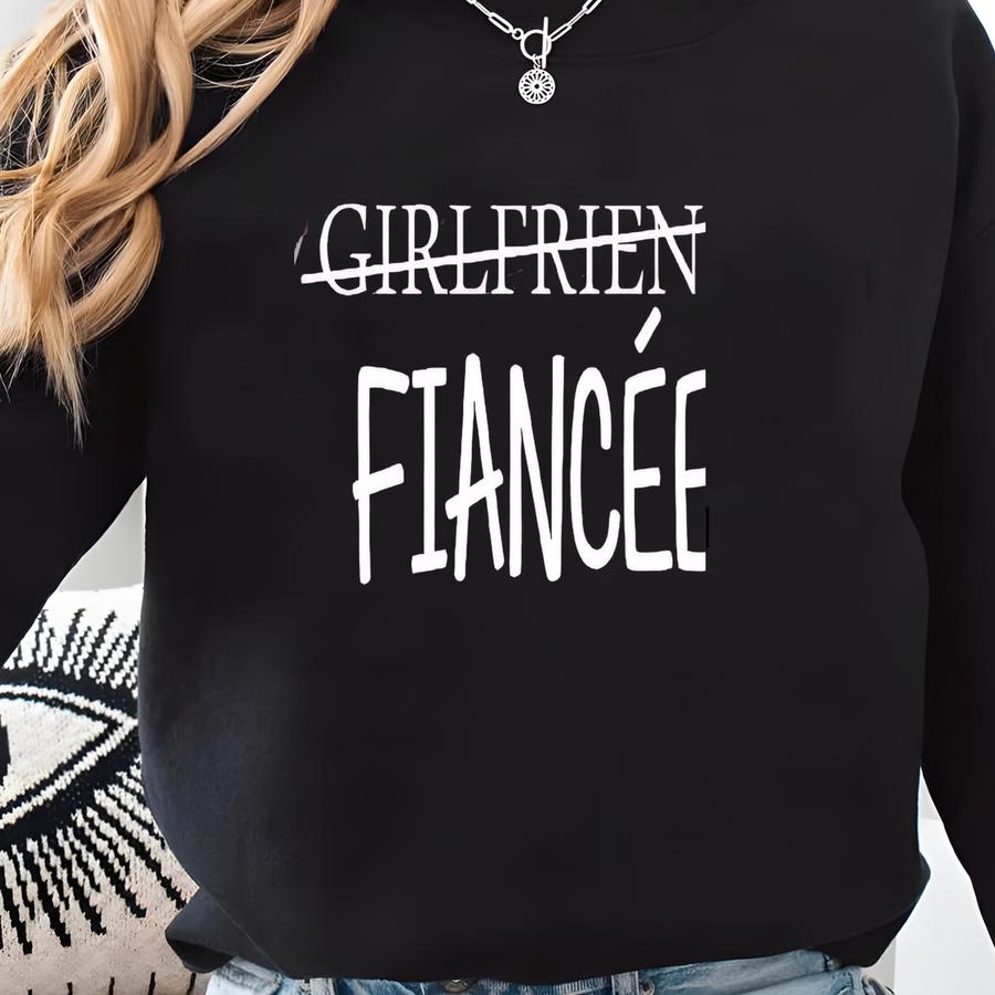 Boyfriend Fiance Engagement Tee, Girlfriend Fiancee Shirt Women, Engaged Couples Tee T-shirt, Married Man Wedding Shirt, Couple Wedding Tee Sweatshirt