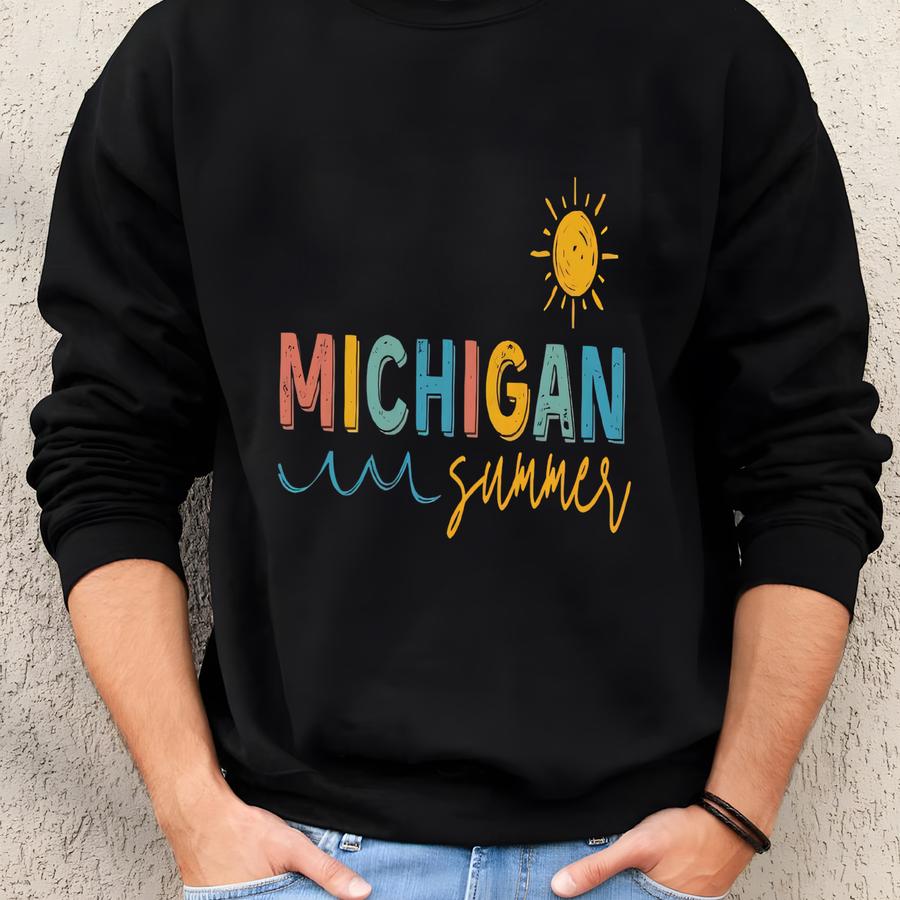 Michigan Summer T Shirt, Michigan Summer Shirt, Michigan Summer Tee, Michigan Vacation Shirt, Michigan Beach Shirt, Michigan  Sweatshirt