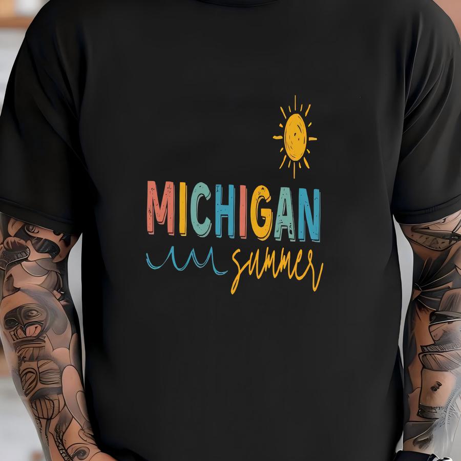Michigan Summer T Shirt, Michigan Summer Shirt, Michigan Summer Tee, Michigan Vacation Shirt, Michigan Beach Shirt, Michigan  T-shirt