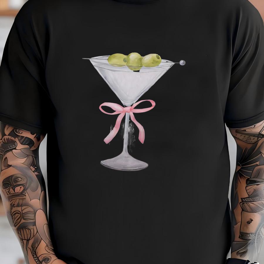 Dirty Martini Baby Tee, Martini Shirt, Martini Bow Shirt, Vintage Tee, Y2k Aesthetic, Cocktail Tshirt, Cute Top, Tini Time T-shirt