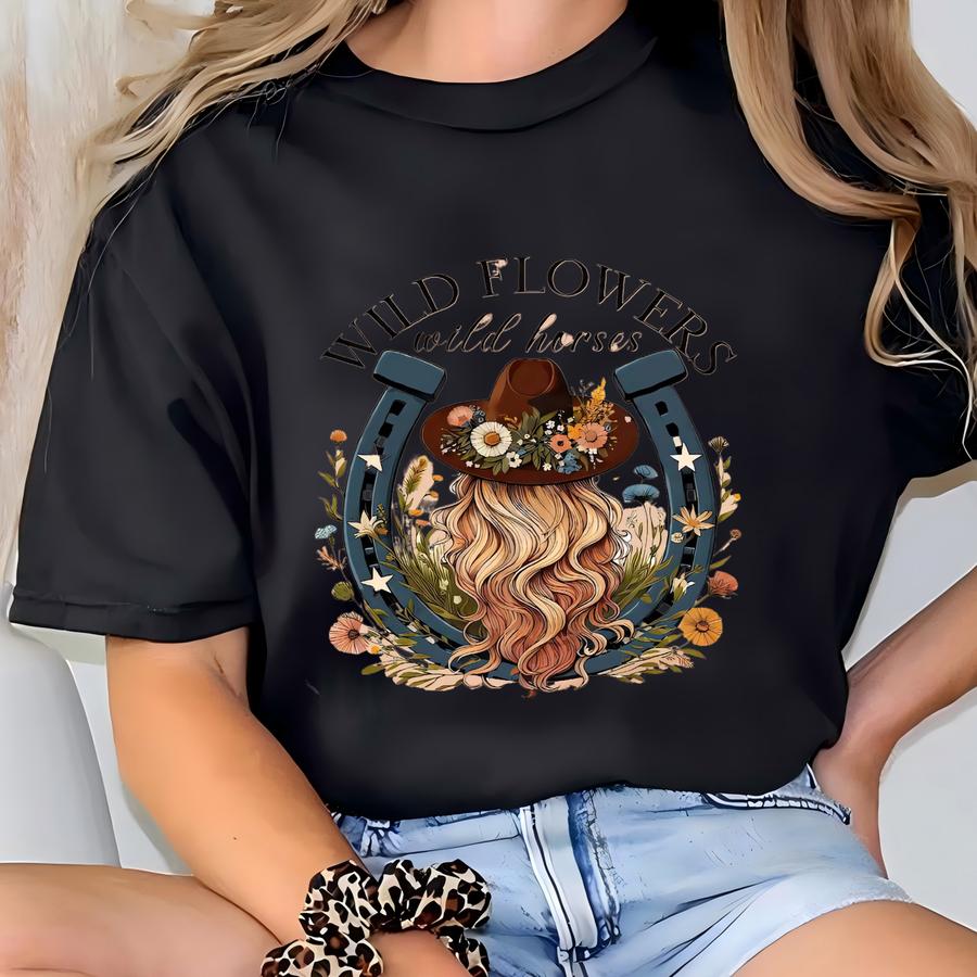 Wild Flowers Wild Horses Shirt, Wild Flowers Shirt, Country Girl Shirt, Country Concert Shirt, Western Shirt, Cowgirl Shirt, Shirt For Woman T-shirt