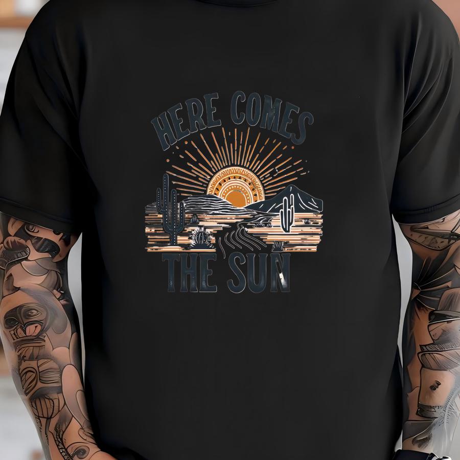 Here Comes The Sun Shirt, Cowgirl Shirt, Boho Hoodie, Western Shirt, Western Graphic Tee, Cactus Shirt, Desert Shirt, Gift For Cowgirl T-shirt