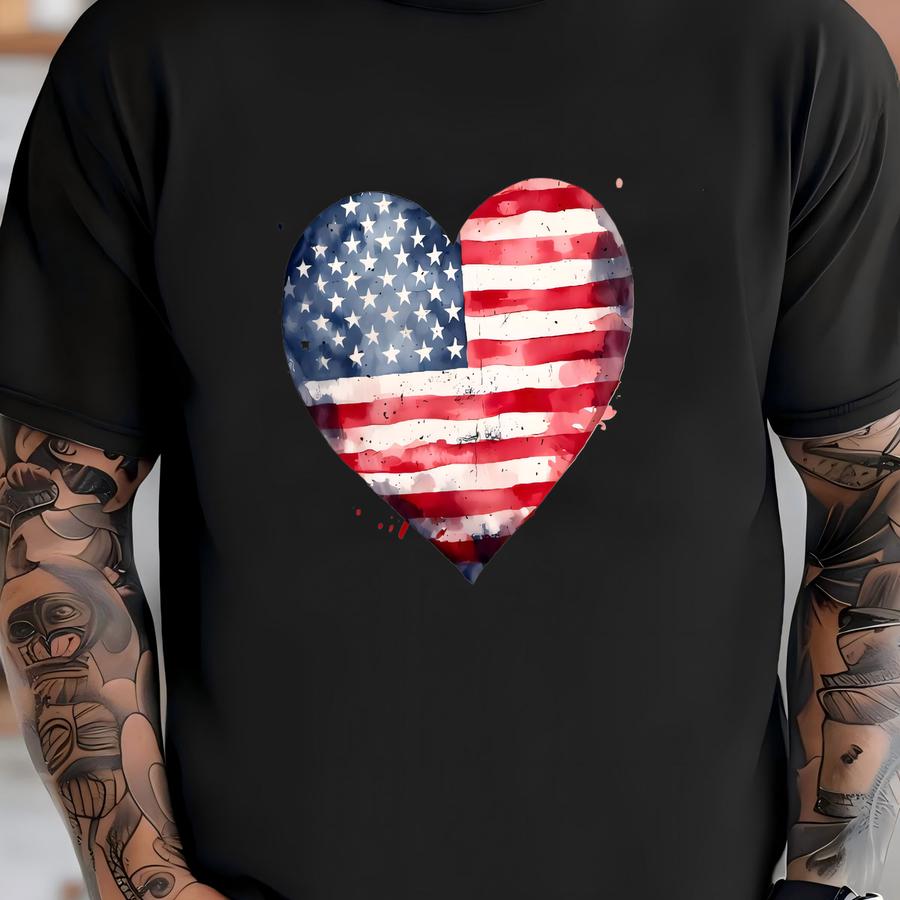 Heart Usa Distressed Sweatshirt, Cute Patriotic Gift Sweater, Usa Flag T Shirt, American Flag Tshirt, American Tee,distressed Usa Heart Tees T-shirt