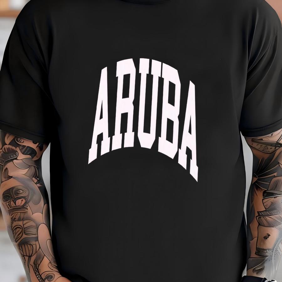 Aruba Sweatshirt ® Garment Dyed Cabo Crewneck Vintage Aesthetic Minimalist Loungewear Aruba Premium Sweatshirt T-shirt