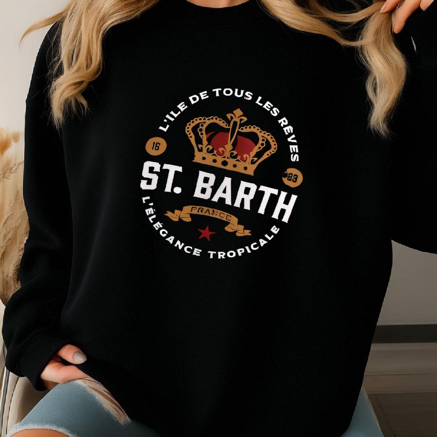 St Barth Tee Organic Cotton Saint Barthélémy Tee Caribbean Island Gift St Barthelemy Beach Souvenir Saint Barths Travel Barths Sweatshirt