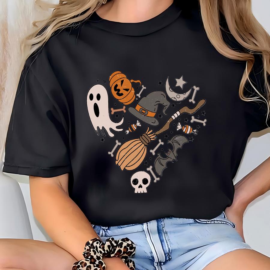 Ghost Halloween Sweatshirt, Halloween Shirt, Halloween Sweatshirt, Pumpkin Shirt, Ghost Shirt, Fall Shirt, Retro Ghost, Halloween Gift T-shirt