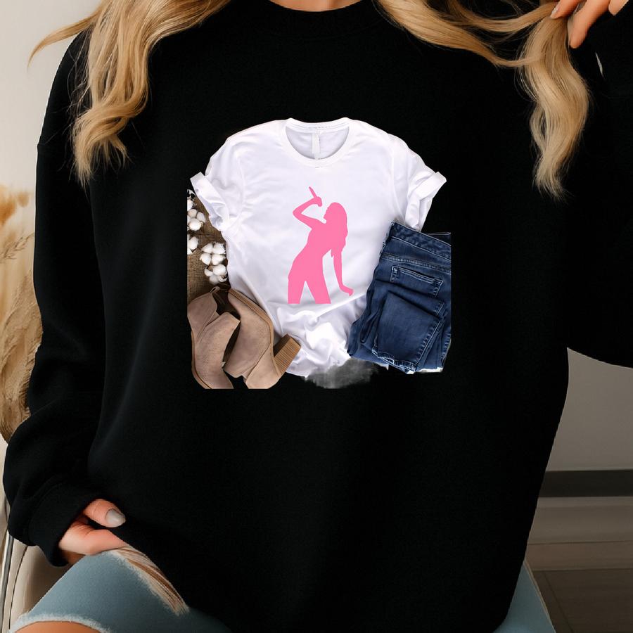 Singing Women Silhouette T-shirt, Women Singing Tshirt, Women Singing Song Tee, Singer Women T Shirt, Girl Singing Silhouette Tee,singer Tee Sweatshirt