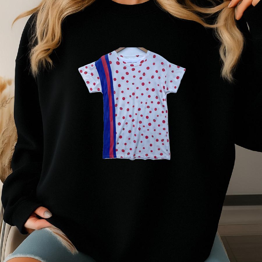 Tsumori Chisato Sp Tee Shirt White Red Polkadot With Beetles Medium Size Pullover Sweatshirt