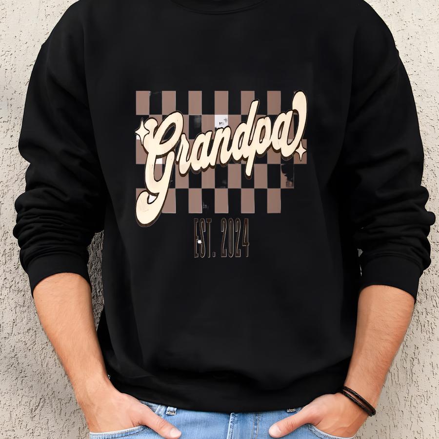 Retro Checkered Grandpa Mug - Custom Est Date Coffee Mug Sweatshirt