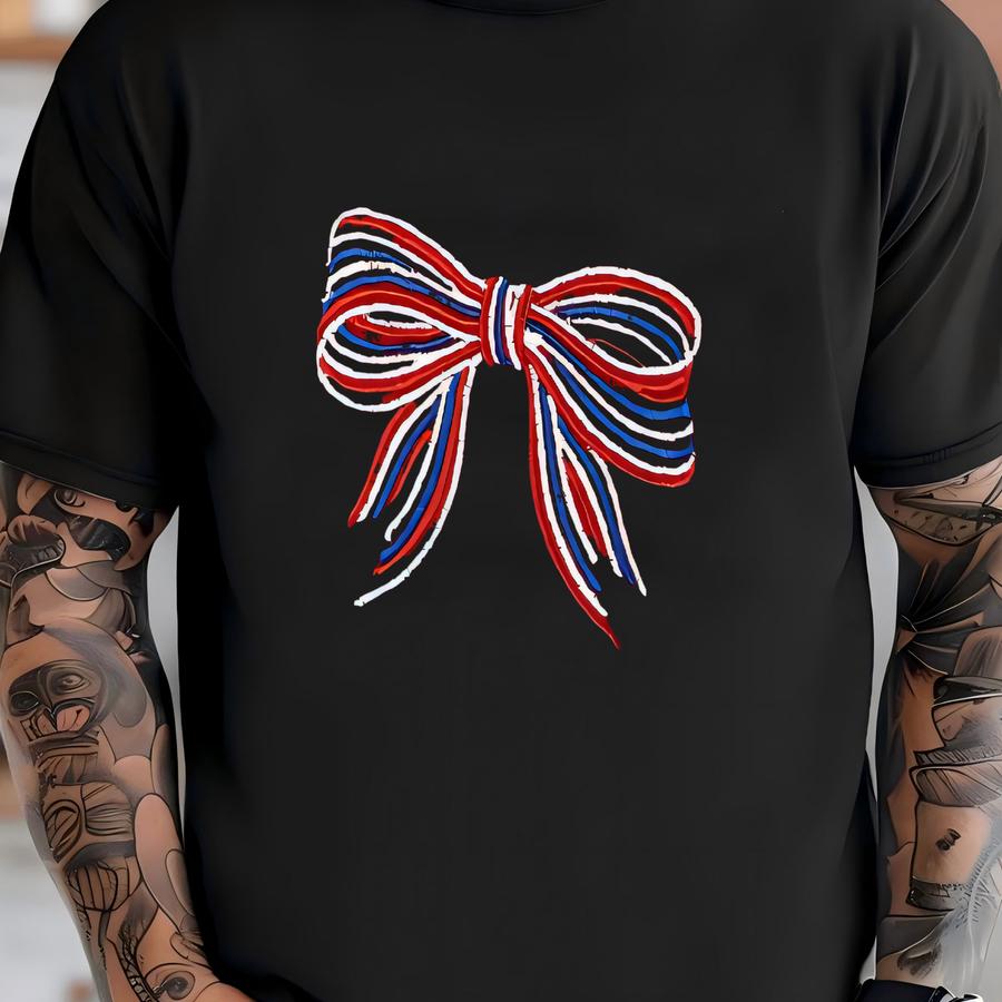 Usa Bow Sweatshirt: Coquette Patriotic 4th Of July T-shirt