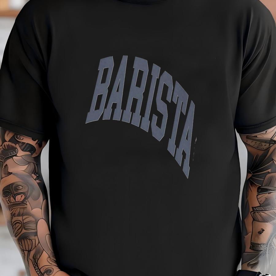 Barista Sweatshirt Faded Vintage Style Aesthetic Barista Crewneck Varsity Style Coffee Crewneck Barista Unisex Sweatshirt T-shirt