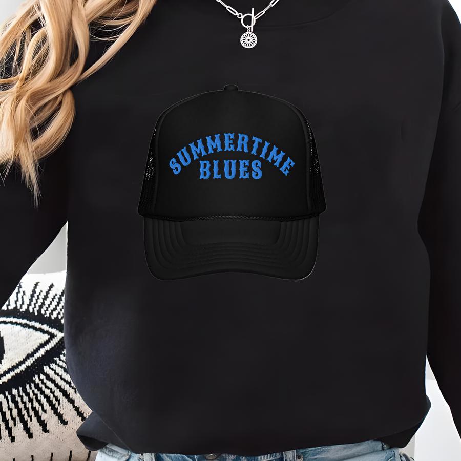 Summertime Blues Foam Trucker Hat, Western Summer Hat, Lake Trucker Hat, Zb Merch, Red Dirt Country, Cowgirl Cowboy Honky Tonk Lake Hat Sweatshirt